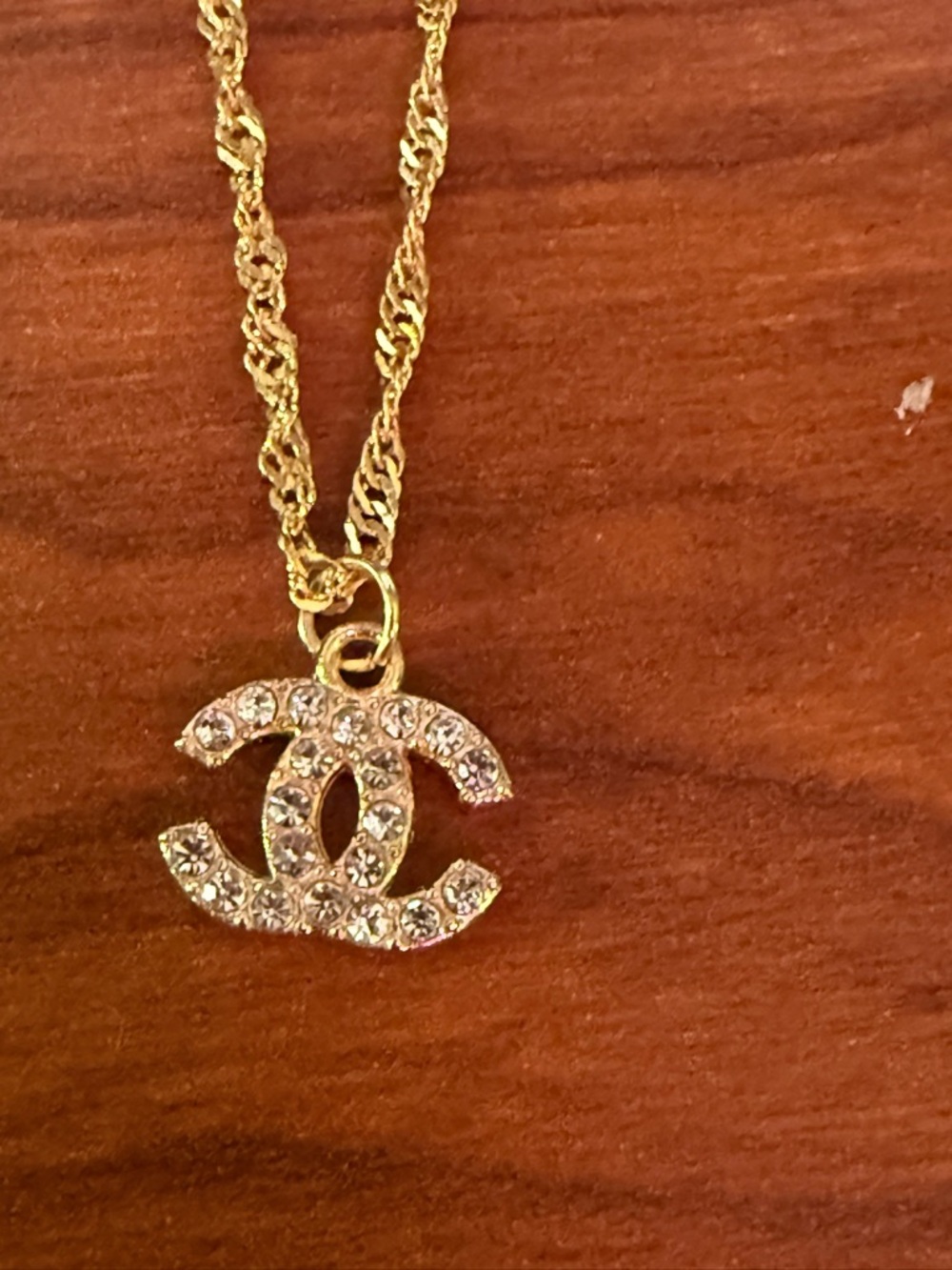 Designer Inspired CC Gold Tone Twisted Rope Necklace